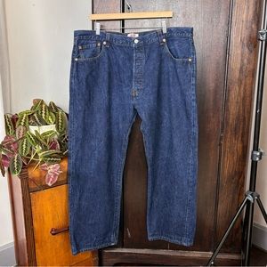 Levi’s 501 dark wash button fly jeans 42” waist